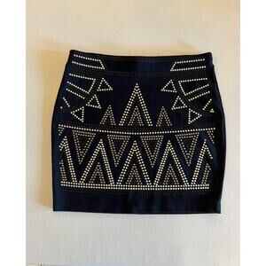 By Su Studded Mini Black Stretch Size M Skirt
